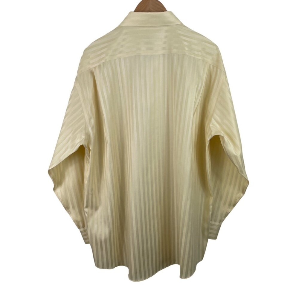 Pronto Uomo Couture Yellow Two Tone Button Up Dress Shirt Mens 17 1/2- 32/33 - Picture 2 of 8